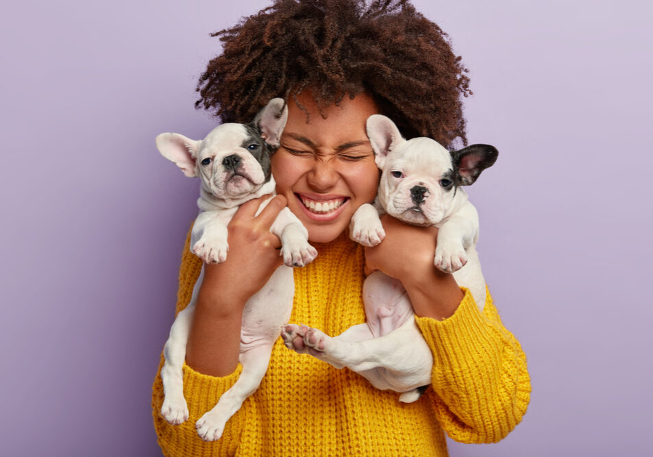 Close,Up,Shot,Of,Pleased,Woman,With,Afro,Hair,Holds