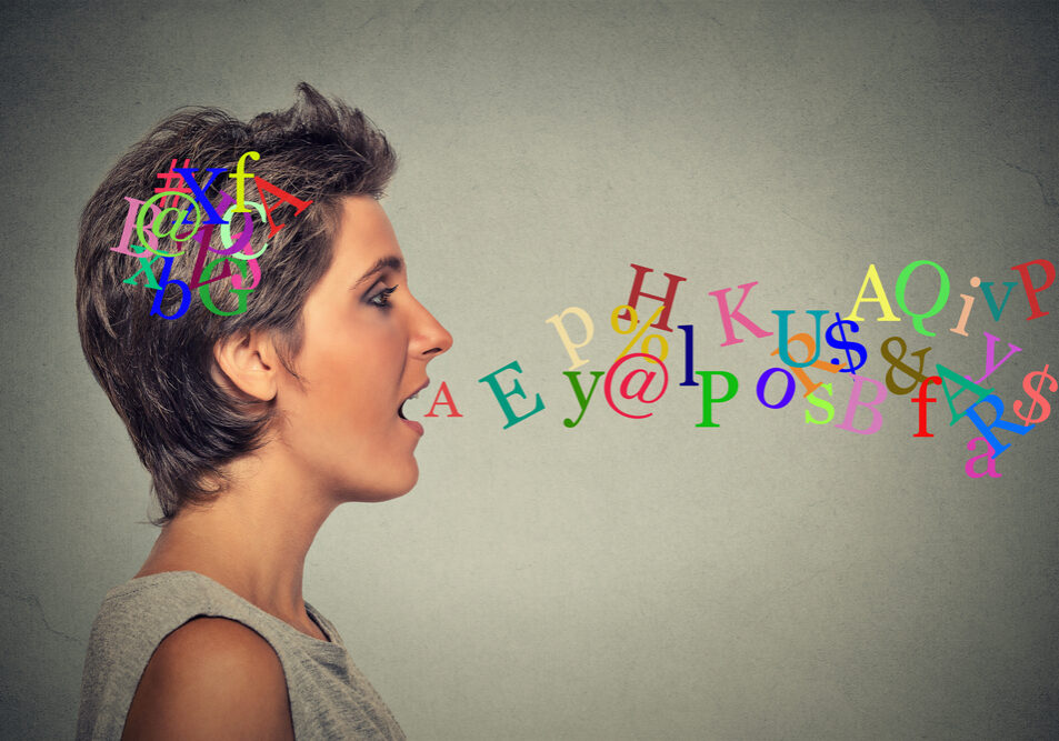 woman side view letters pronunciation