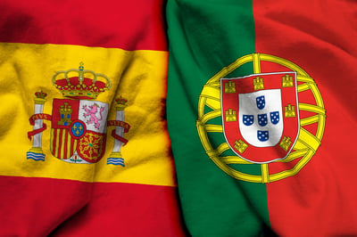 Spain,And,Portugal,Flag,Together