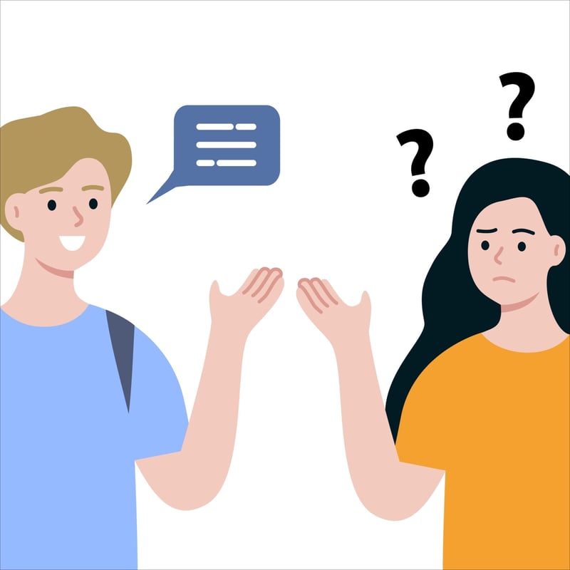 Cartoon people in conversation